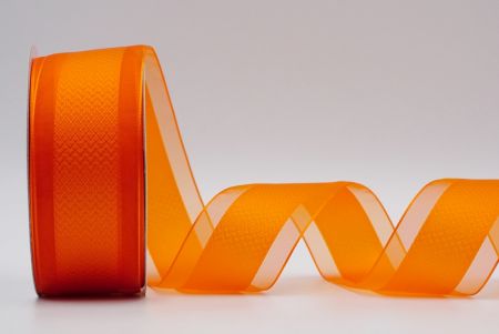 Оранжевая прозрачная средняя ленточка с рисунком "Шеврон"_K1754-A20